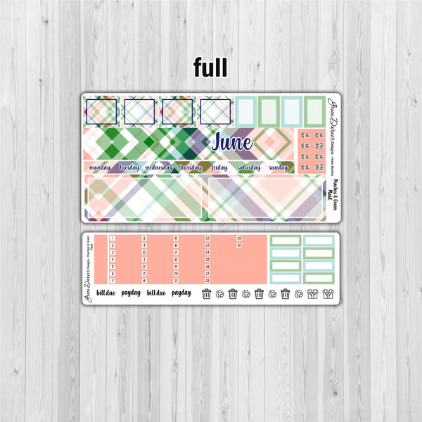 Load image into Gallery viewer, Hobonichi Weeks - Peaches and Green plaid - customizable monthly
