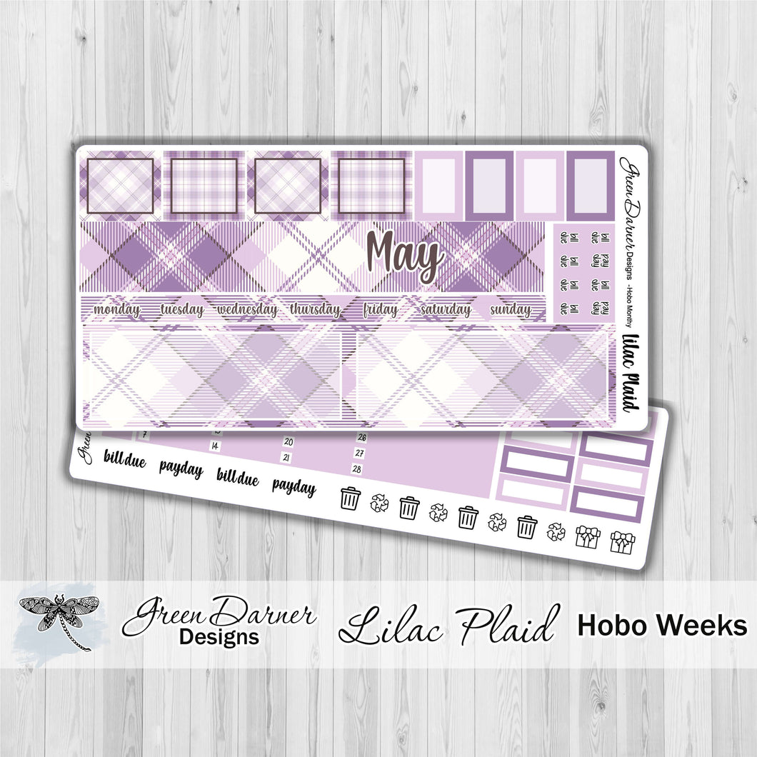 Hobonichi Weeks - Lilac plaid - customizable monthly