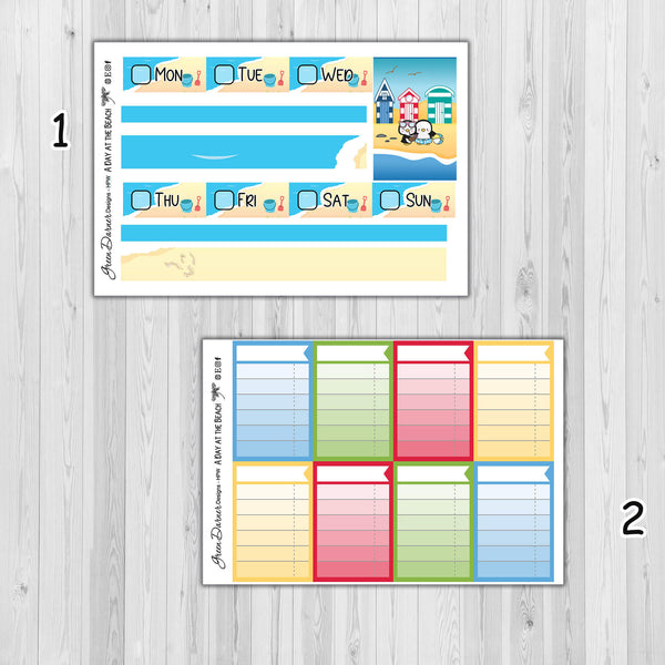 Load image into Gallery viewer, A Day at the Beach - Happy Planner weekly kit
