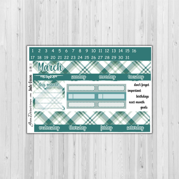 Load image into Gallery viewer, Happy Planner Monthly - Jade Green Plaid - customizable monthly
