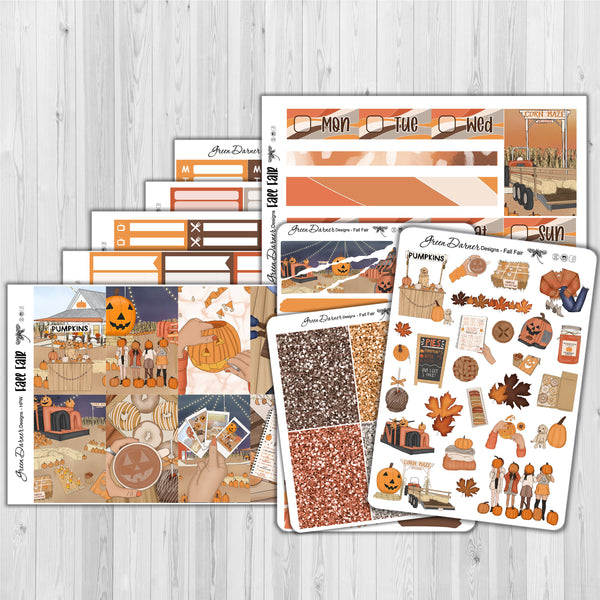 Load image into Gallery viewer, Fall Fair weekly sticker kit for the Happy Planner
