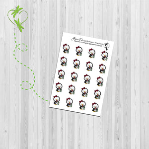 Pearl the Penguin - Wine 'o Clock  - Kawaii character sticker