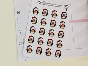 Pearl the Penguin - Taco Tuesday  - Kawaii character sticker
