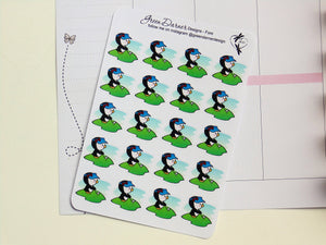Pearl the Penguin - Fore! Golfing - Kawaii character sticker