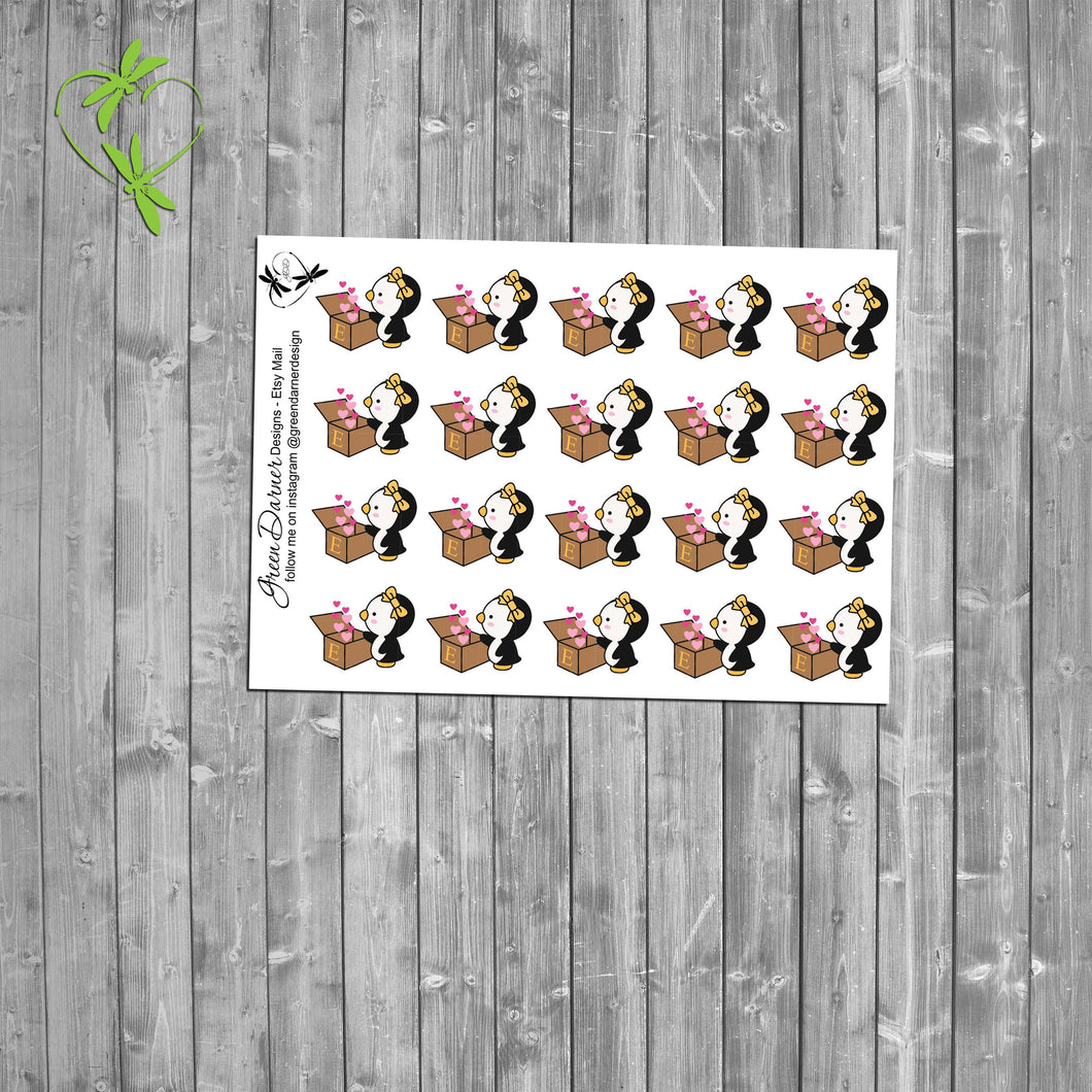 Pearl the Penguin - Etsy Mail - Kawaii character sticker