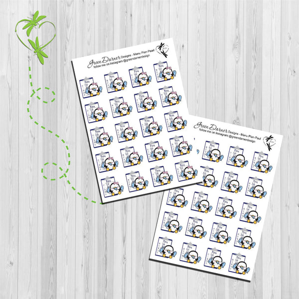 Load image into Gallery viewer, Pearl the Penguin - Menu Planning - Kawaii character sticker
