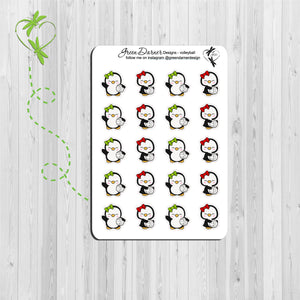 Pearl the Penguin - Volleyball- Kawaii character sticker