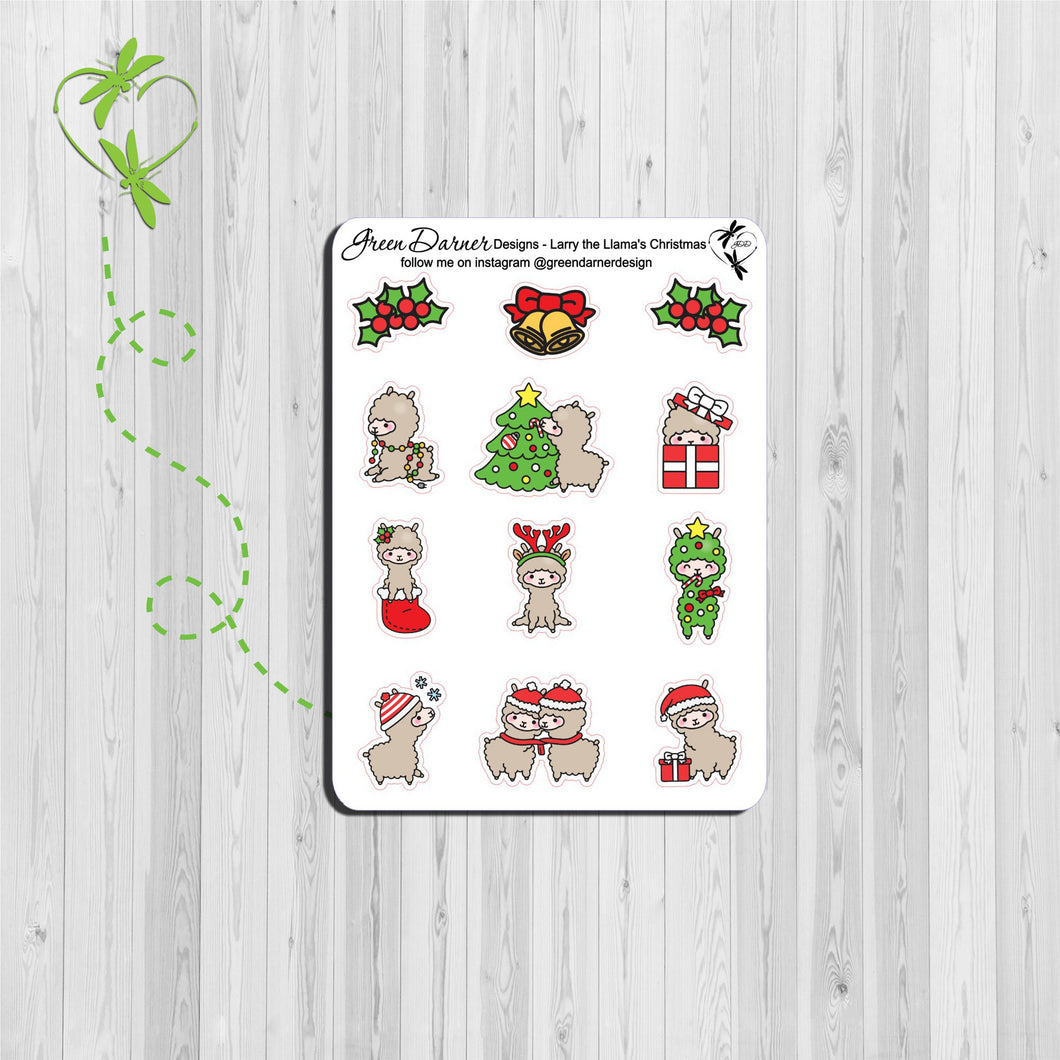 Larry the Llama Christmas deco stickers
