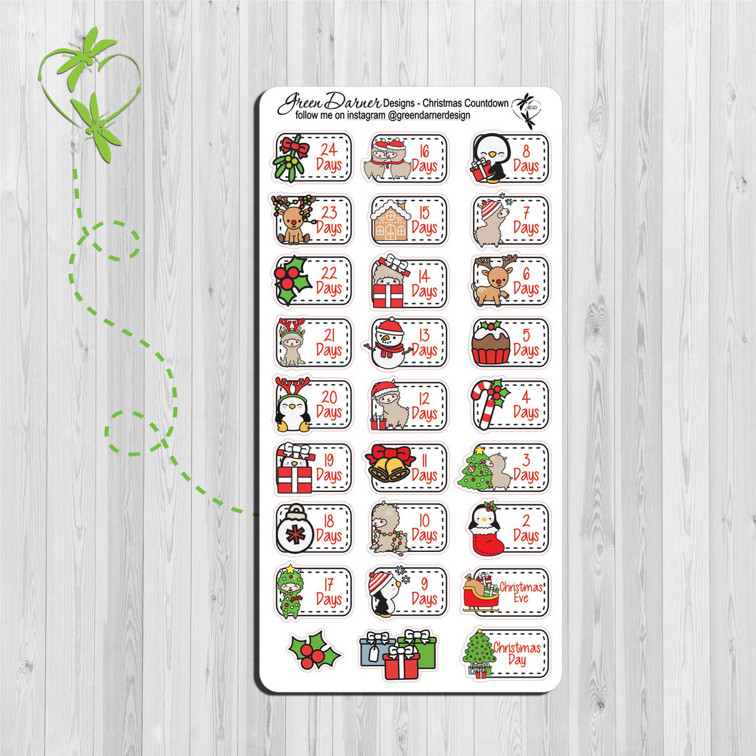 Pearl the Penguin - Christmas Countdown - Kawaii character sticker