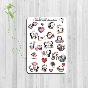 Pearl the Penguin - Be My Valentine - Kawaii character sticker