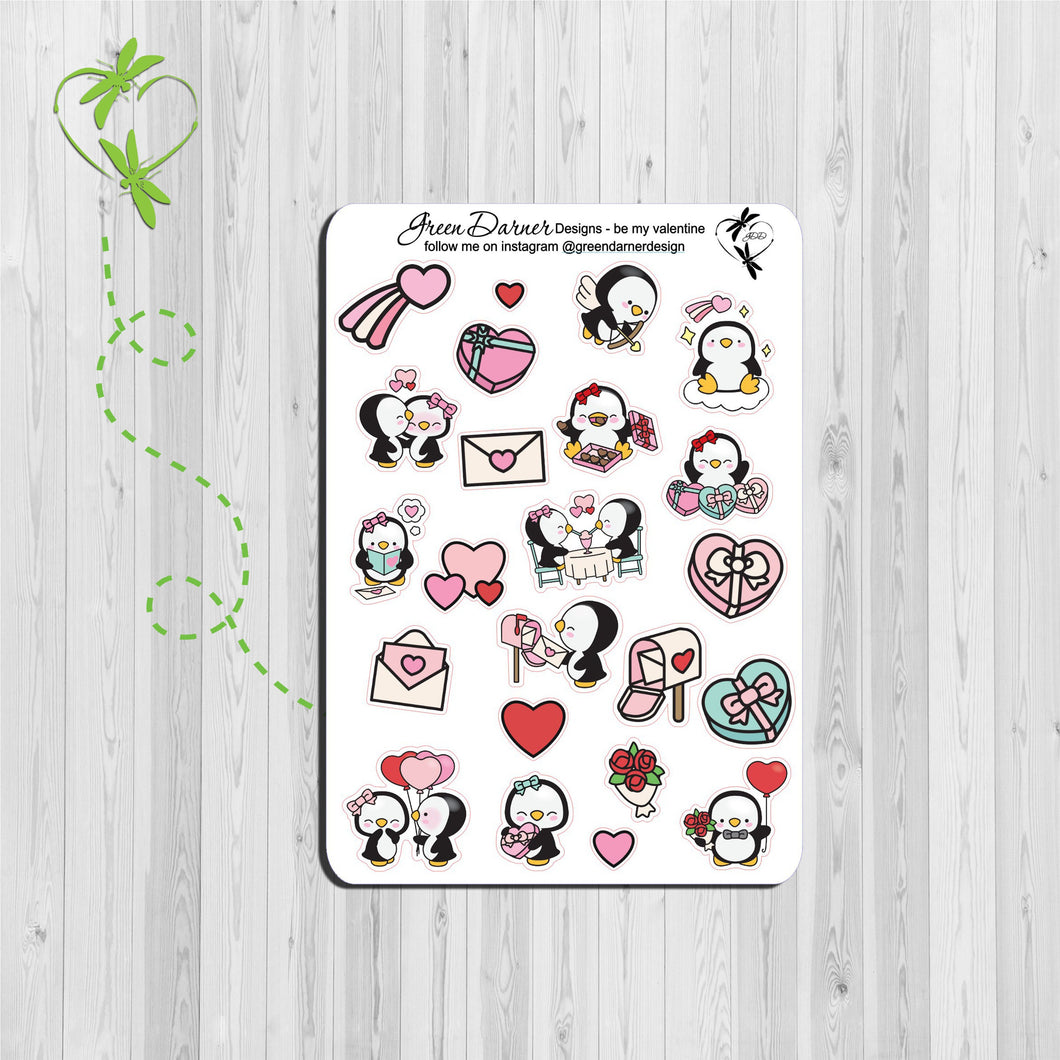 Pearl the Penguin - Be My Valentine - Kawaii character sticker