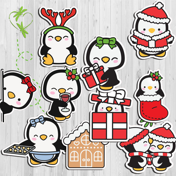 Load image into Gallery viewer, Pearl the Penguin Christmas Die Cuts
