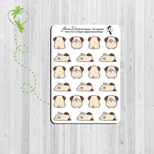 Not Happenin, Nope, Not today, Pia the pug stickers