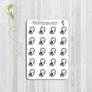 Pearl the Penguin - Traveling Pearl/Paul - Kawaii character sticker
