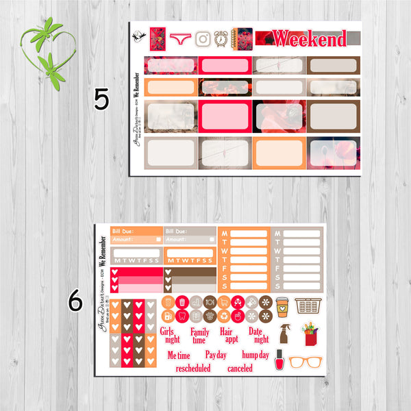 Load image into Gallery viewer, We Remember - standard vertical/Erin Condren weekly planner sticker kit
