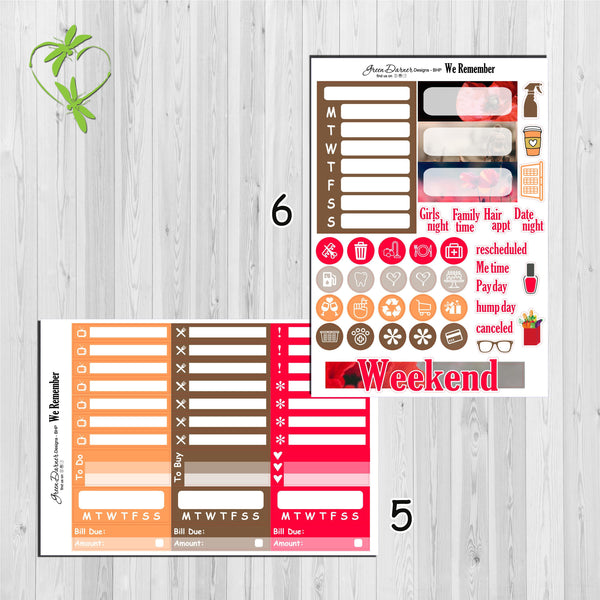 Load image into Gallery viewer, We Remember - Big Happy Planner decorative weekly planner sticker kit
