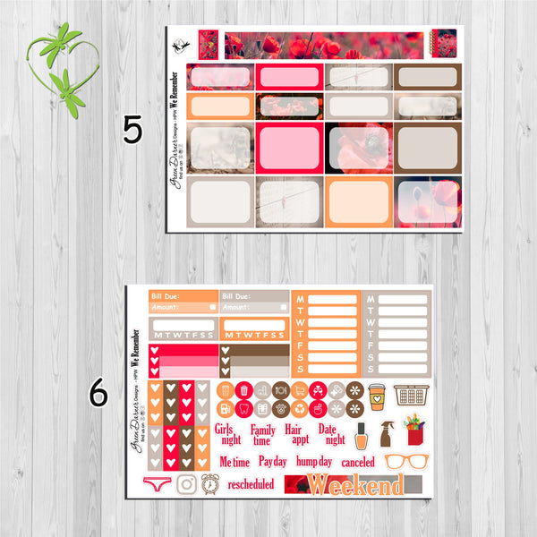 Load image into Gallery viewer, We Remember - Happy Planner Classic decorative weekly planner sticker kit
