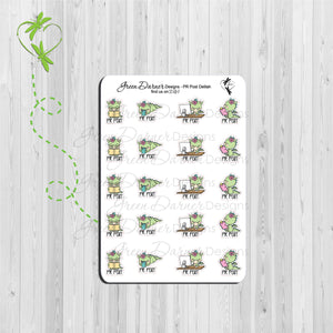 Delilah the Dragon PR post stickers, great for planners, calendars and scrapbooking