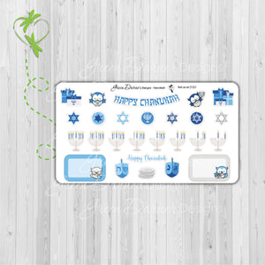 Hanukkah - Chanukah planner stickers for the Erin Condren, Happy Planner and more.