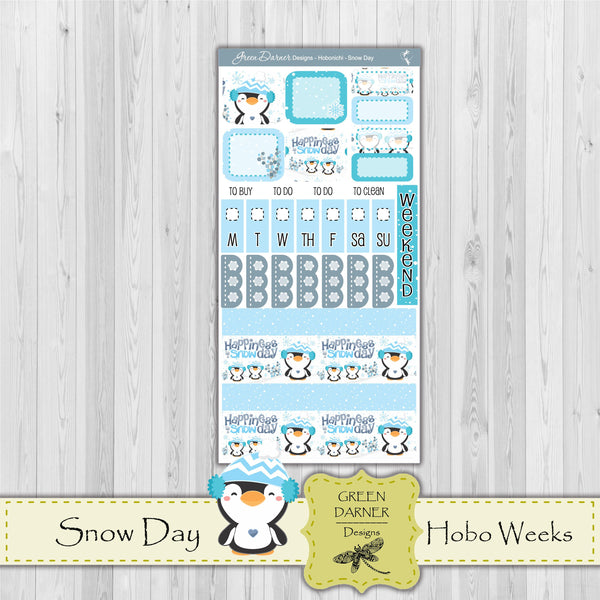 Load image into Gallery viewer, Snow Day - Hobonichi Weeks decorative weekly planner sticker kit
