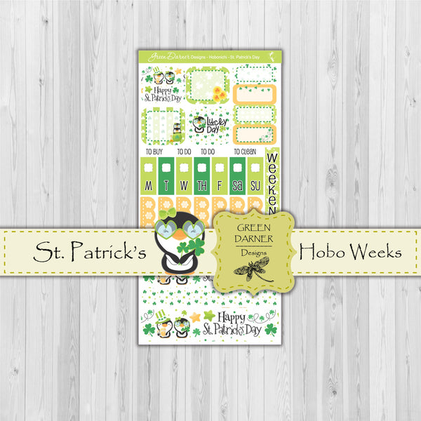 Load image into Gallery viewer, St.Patrick&#39;s Day - Hobonichi Weeks decorative weekly planner sticker kit
