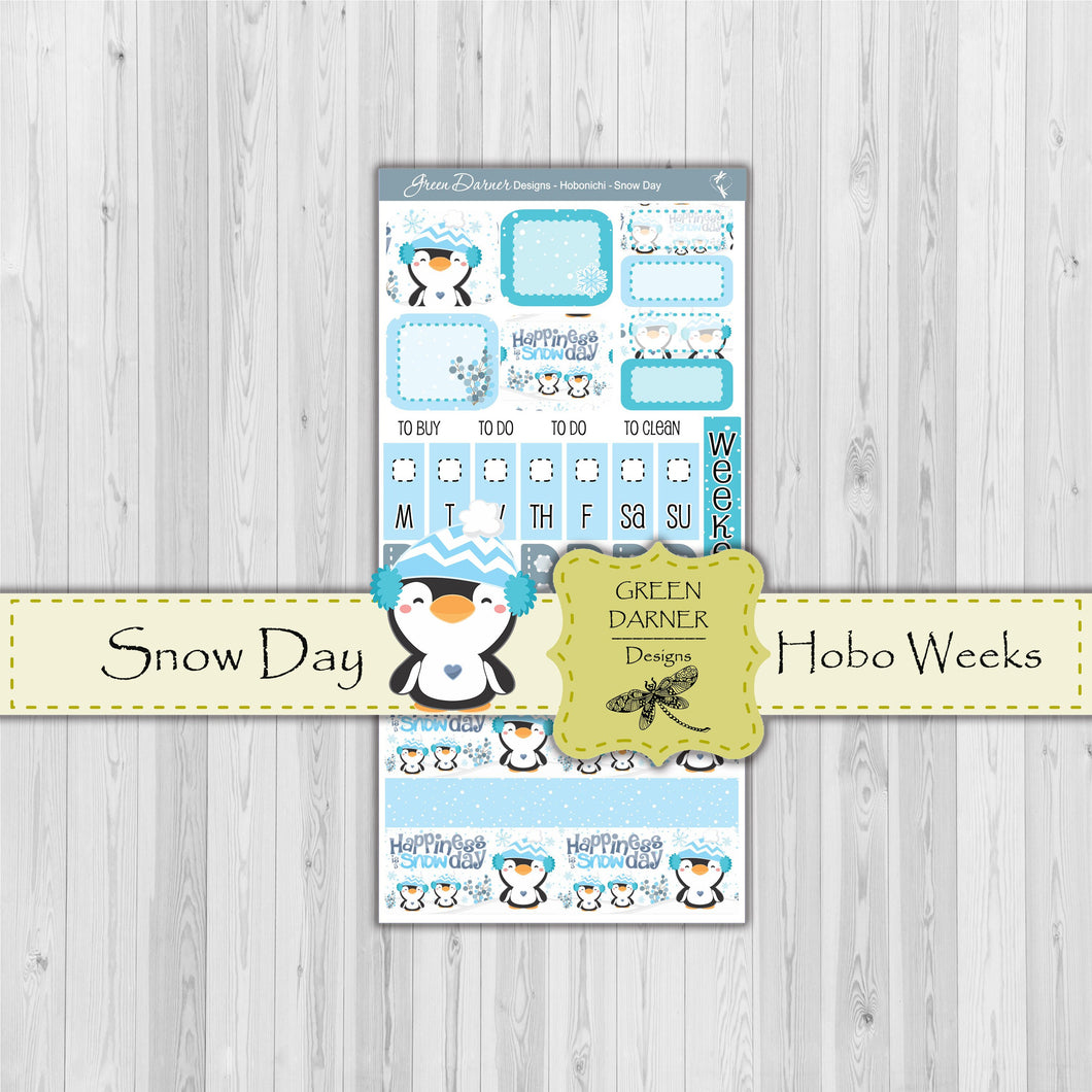 Snow Day - Hobonichi Weeks decorative weekly planner sticker kit