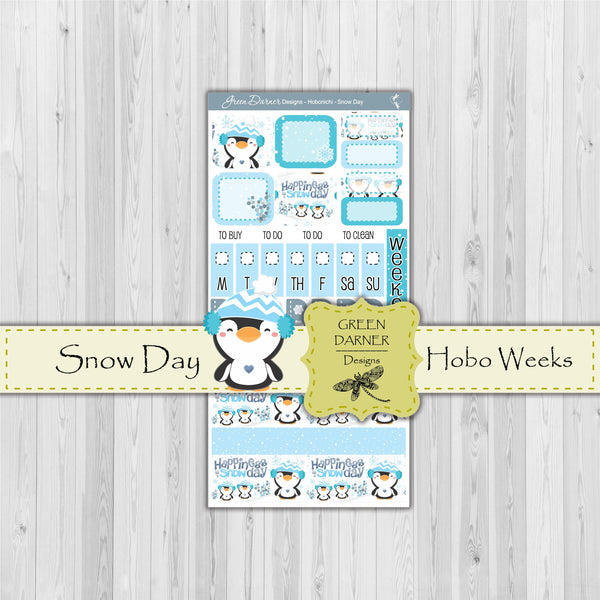 Load image into Gallery viewer, Snow Day - Hobonichi Weeks decorative weekly planner sticker kit
