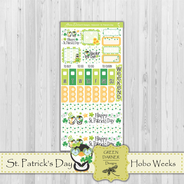 Load image into Gallery viewer, St.Patrick&#39;s Day - Hobonichi Weeks decorative weekly planner sticker kit
