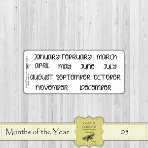 Months of the Year - Full months 05 -  text/script stickers