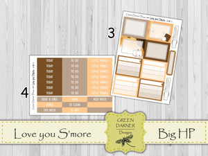 Love you S'more - Big Happy Planner weekly sticker kit - vertical planner stickers