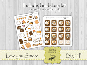 Love you S'more - Big Happy Planner weekly sticker kit - vertical planner stickers