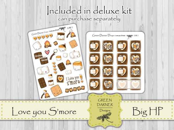 Load image into Gallery viewer, Love you S&#39;more - Big Happy Planner weekly sticker kit - vertical planner stickers
