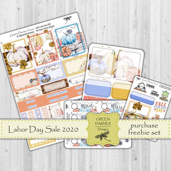 Load image into Gallery viewer, Labor Day 2020 purchasable sale freebie - Pumpkins
