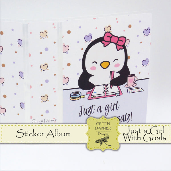 Load image into Gallery viewer, Just a Girl with Goals top loading sticker album

