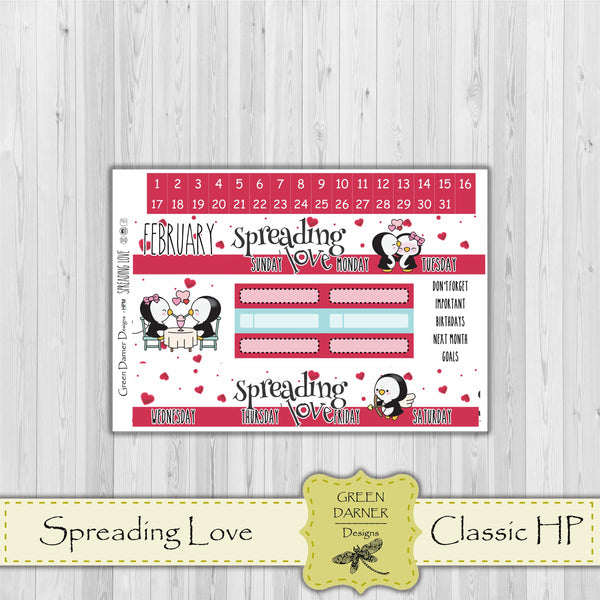 Load image into Gallery viewer, Happy Planner Monthly - Spreading Love- Pearl the Penguin- customizable monthly
