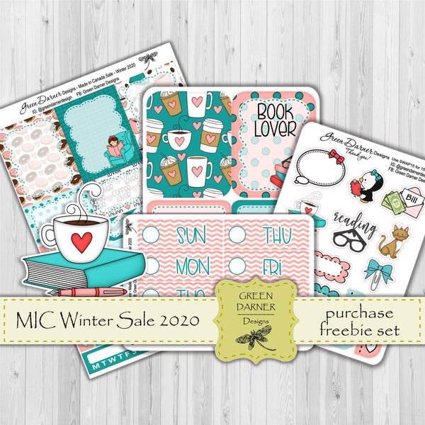 Load image into Gallery viewer, MIC Winter 2020 purchasable sale freebie - Coffee &amp; Book Lover
