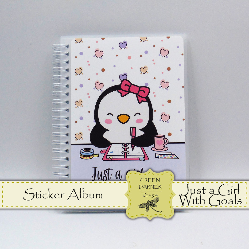 Just a Girl with Goals Pearl reusable sticker book