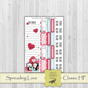 Happy Planner Monthly - Spreading Love- Pearl the Penguin- customizable monthly
