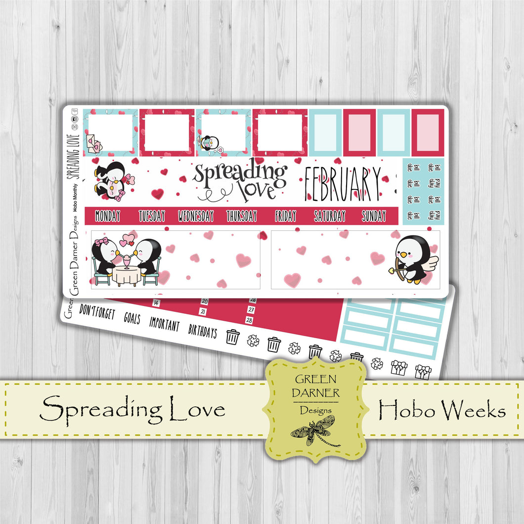 Hobonichi Weeks - Spreading Love- Pearl the Penguin - customizable monthly