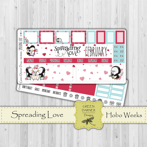 Load image into Gallery viewer, Hobonichi Weeks - Spreading Love- Pearl the Penguin - customizable monthly
