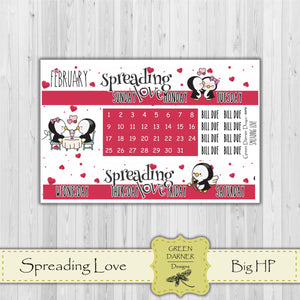 Big Happy Planner Monthly - Spreading Love - Pearl the Penguin- customizable monthly