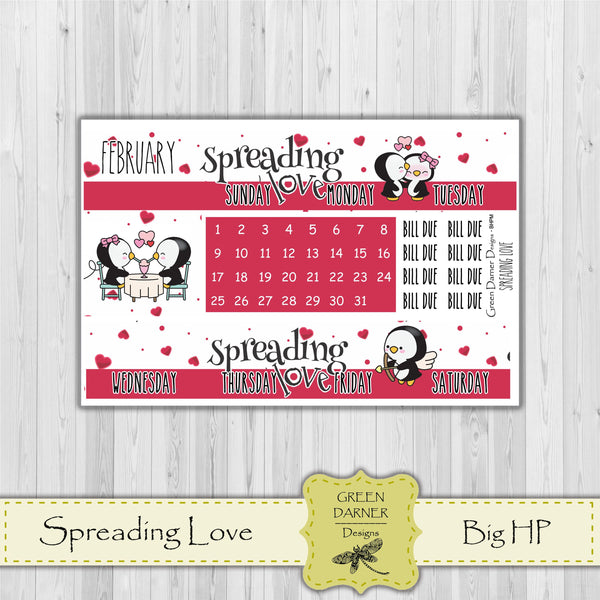 Load image into Gallery viewer, Big Happy Planner Monthly - Spreading Love - Pearl the Penguin- customizable monthly
