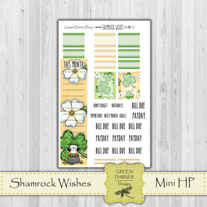 Mini Happy Planner Monthly - Shamrock Wishes - Pearl the Penguin - customizable monthly
