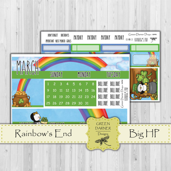 Load image into Gallery viewer, Big Happy Planner Monthly - Rainbow&#39;s End - Pearl the Penguin  - customizable monthly
