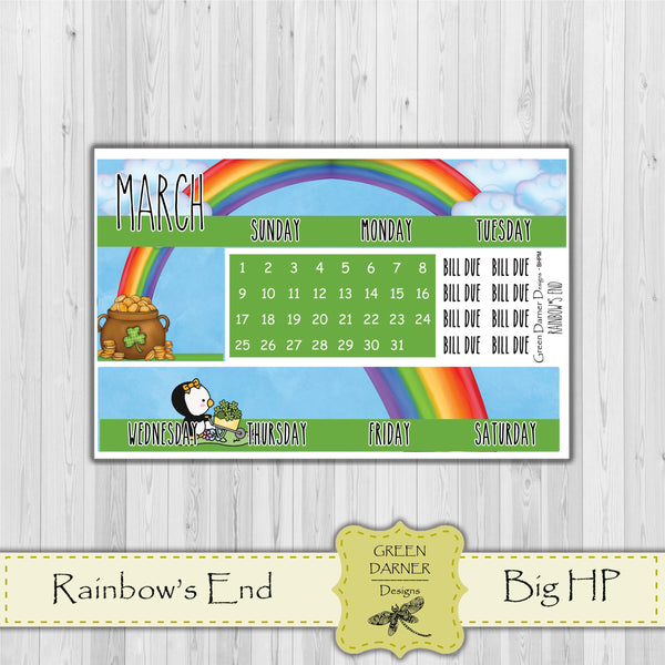 Load image into Gallery viewer, Big Happy Planner Monthly - Rainbow&#39;s End - Pearl the Penguin  - customizable monthly
