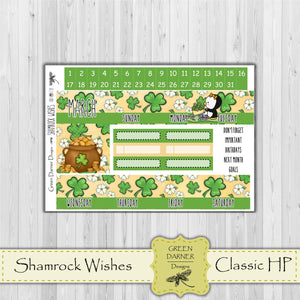 Happy Planner Monthly - Shamrock Wishes- Pearl the Penguin - customizable monthly