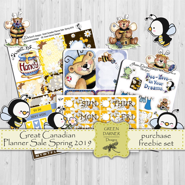 Load image into Gallery viewer, GCPS Spring 2019 purchasable sale freebie - Bears and Bees
