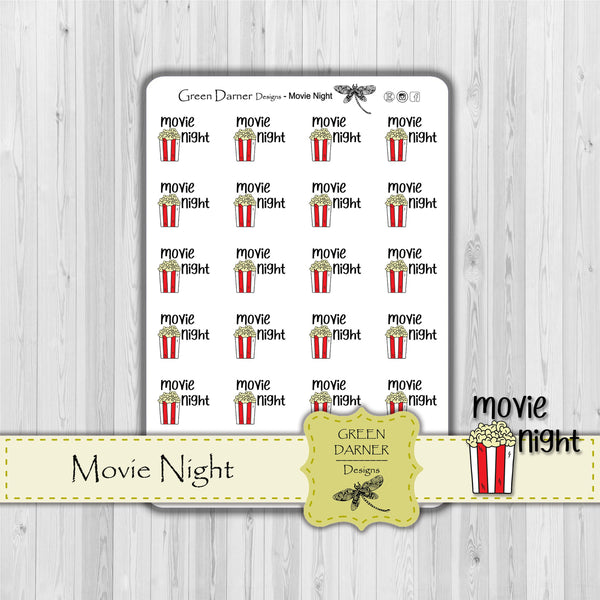 Load image into Gallery viewer, Movie Night icon planner stickers
