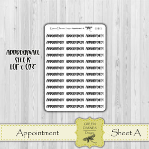 Appointment -  text/script stickers