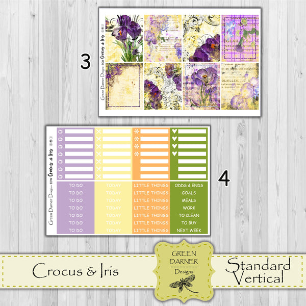 Load image into Gallery viewer, Crocus &amp; Iris - standard vertical/Erin Condren weekly planner sticker kit

